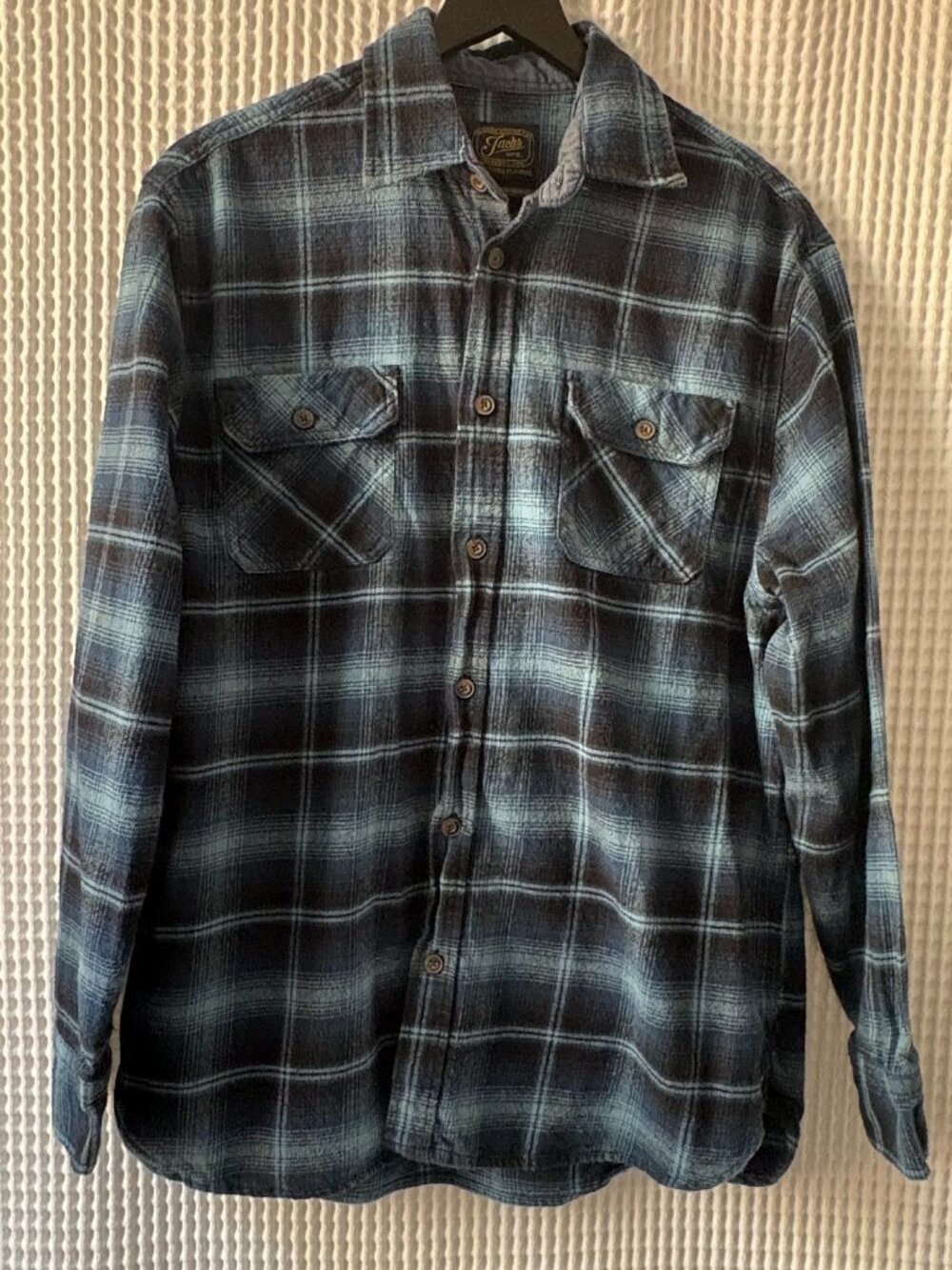Jachs Heritage Flannel blue plaid workwear gorpcore outdoors shirt men's large
